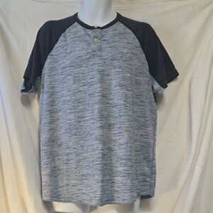 American Eagle Outfitters Navy and Gray Raglan Tee